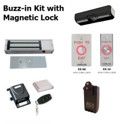 Single Door Remote Buzz-In Kit with Magnetic Lock